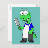 ティラノサウルスのレックス肉屋のイラストレーション。 ポストカード (正面/裏面)