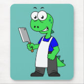 ティラノサウルスのレックス肉屋のイラストレーション。 マウスパッド (正面)