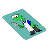 ティラノサウルスのレックス肉屋のイラストレーション。 マグネット (右側)