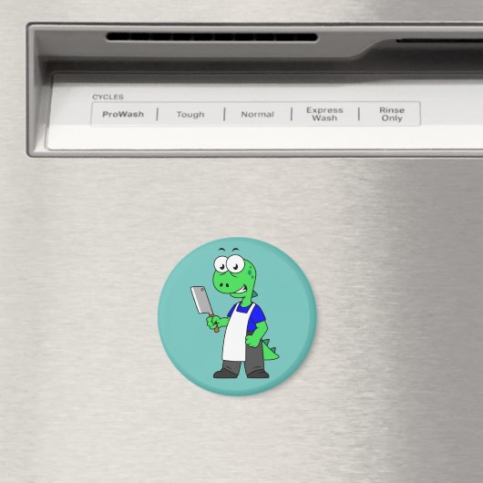 ティラノサウルスのレックス肉屋のイラストレーション。 マグネット (インサイチュ (食洗機))