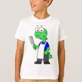 ティラノサウルスのレックス肉屋のイラストレーション。 Tシャツ (正面)