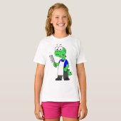 ティラノサウルスのレックス肉屋のイラストレーション。 Tシャツ (正面フル)
