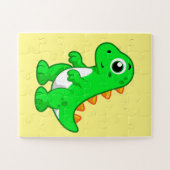 ティラノサウルスの可愛いイラストレーションレックス。 ジグソーパズル (横)