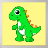 ティラノサウルスの可愛いイラストレーションレックス。 ポスター (正面)