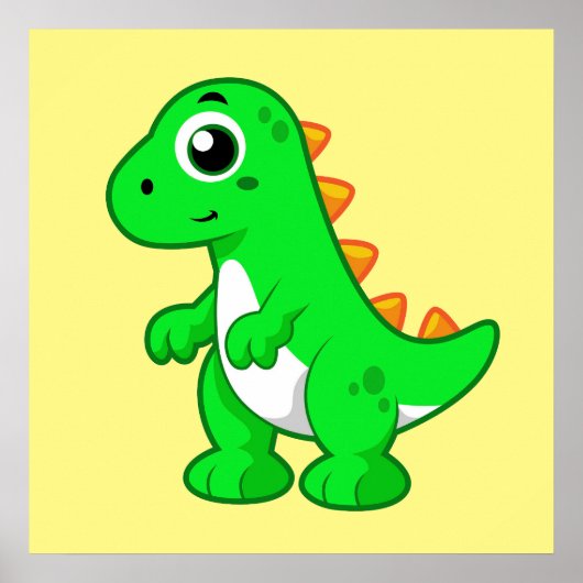 ティラノサウルスの可愛いイラストレーションレックス。 ポスター (正面)