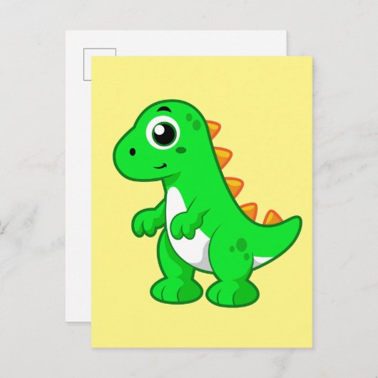 ティラノサウルスの可愛いイラストレーションレックス。 ポストカード (正面/裏面)