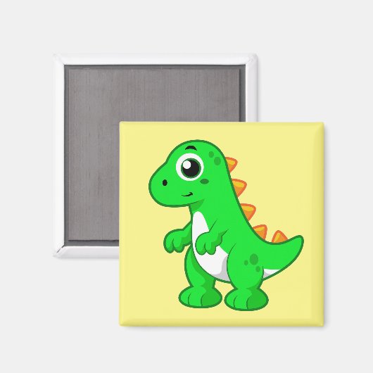 ティラノサウルスの可愛いイラストレーションレックス。 マグネット (正面/裏面)