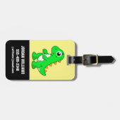 ティラノサウルスの可愛いイラストレーションレックス。 ラゲッジタグ (正面横)