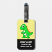 ティラノサウルスの可愛いイラストレーションレックス。 ラゲッジタグ (裏面縦)
