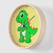 ティラノサウルスの可愛いイラストレーションレックス。 壁時計 (傾斜)