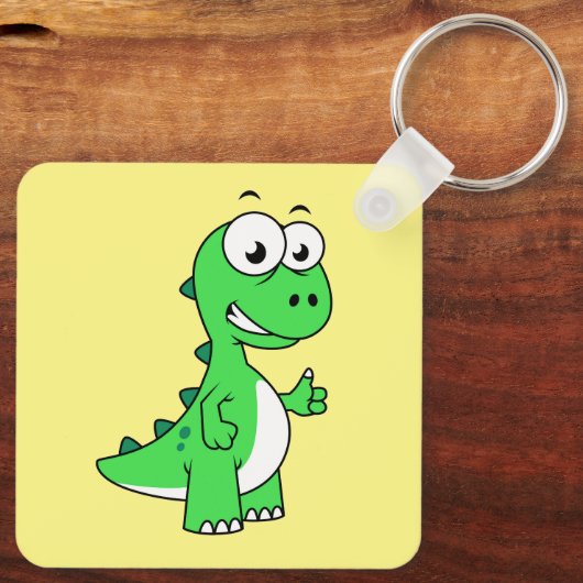 ティラノサウルスの可愛いイラストレーションレックス。2 キーホルダー (裏面)