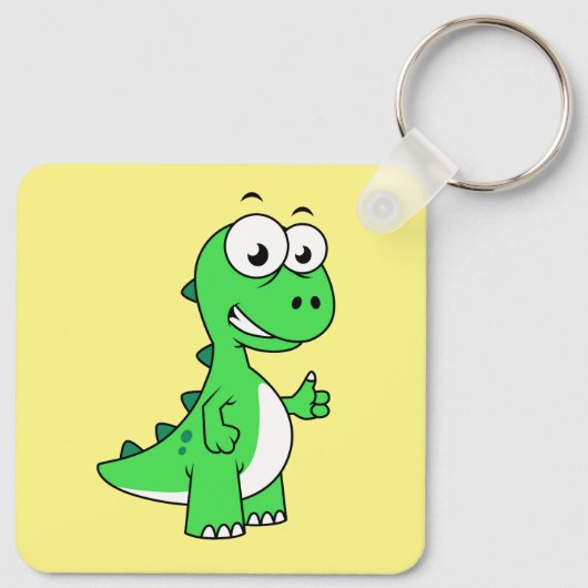 ティラノサウルスの可愛いイラストレーションレックス。2 キーホルダー (裏面)
