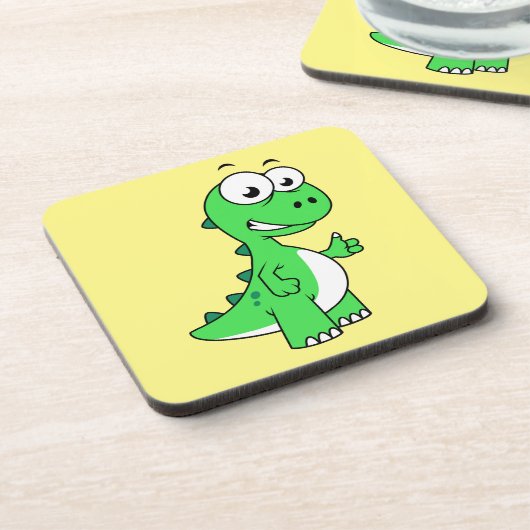 ティラノサウルスの可愛いイラストレーションレックス。2 コースター (左側)