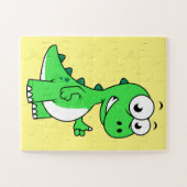 ティラノサウルスの可愛いイラストレーションレックス。2 ジグソーパズル (横)