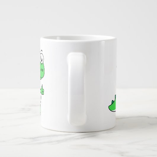 ティラノサウルスの可愛いイラストレーションレックス。2 ジャンボコーヒーマグカップ (裏面)