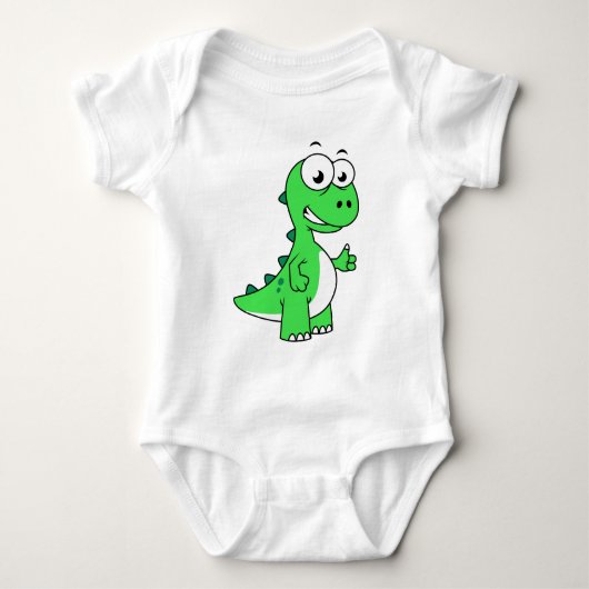 ティラノサウルスの可愛いイラストレーションレックス。2 ベビーボディスーツ (正面)