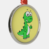ティラノサウルスの可愛いイラストレーションレックス。2 メタルオーナメント (右)
