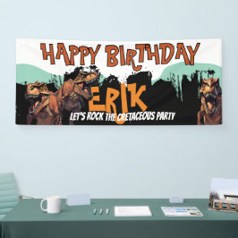 ティラノサウルスの誕生日バナー ジュラ紀パーティーサイン 横断幕