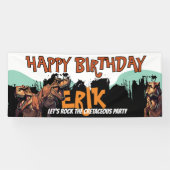 ティラノサウルスの誕生日バナー ジュラ紀パーティーサイン 横断幕 (横)