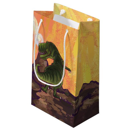 ティラノサウルスの贈り物とアクセサリー スモールペーパーバッグ (裏面アングル)