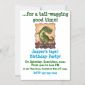 ティラノサウルスの贈り物とアクセサリー マグネット招待状 (正面)