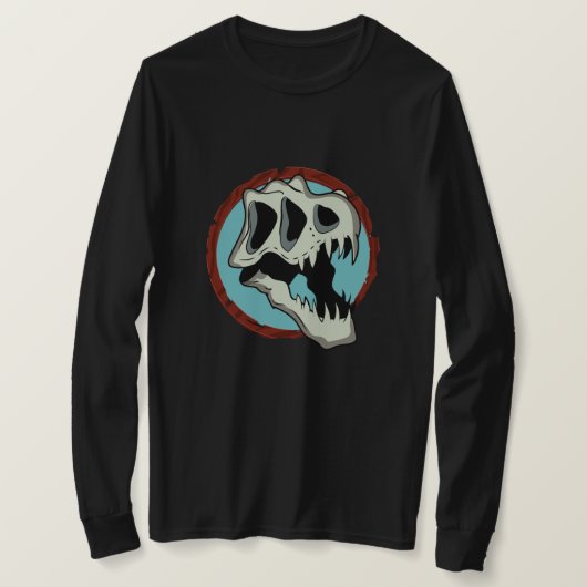 ティラノサウルスの頭蓋骨 Tシャツ (デザイン正面)