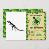 ティラノサウルスの骨格-背景色の選択 招待状 (正面/裏面)