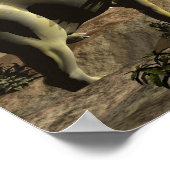 ティラノサウルスはトリケラトプスで轟音 – 3D 描写 ポスター (角)