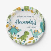 ティラノサウルスジュラシックパーティー恐竜誕生日 ペーパープレート (正面)