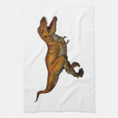 ティラノサウルスランニングレックスのTレックス キッチンタオル (縦)