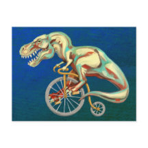 ティラノサウルスレックスが自転車に乗る