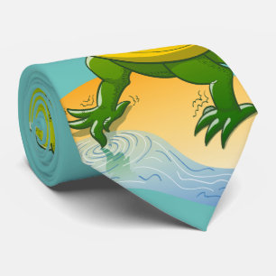 ティラノサウルスレックスが足指を水に浸す ネクタイ