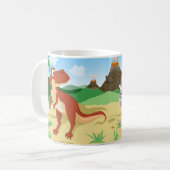 ティラノサウルスレックスとトリケラトプス コーヒーマグカップ (正面左)