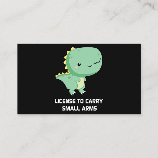 ティラノサウルスレックスのプンがSに認可さ運れた 名刺 (正面)