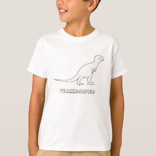 ティラノサウルスレックスの輪郭と単語Tシャツ Tシャツ