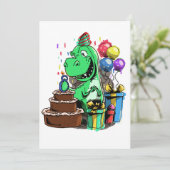 ティラノサウルスレックスの8歳の誕生日パーティー 招待状 (スタンド正面)