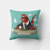 ティラノサウルスレックスボスは机に座っている。 クッション (裏面)