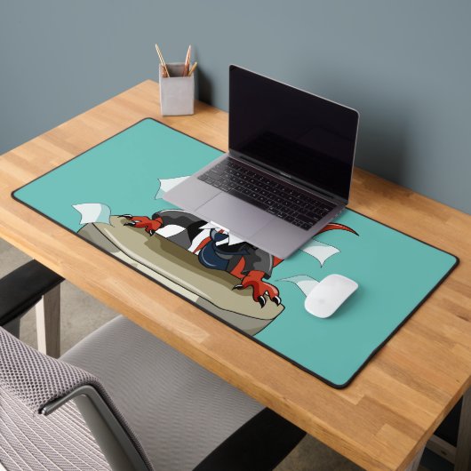 ティラノサウルスレックスボスは机に座っている。 デスクマット (オフィス2)