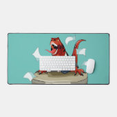 ティラノサウルスレックスボスは机に座っている。 デスクマット (キーボード&マウス)