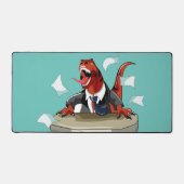 ティラノサウルスレックスボスは机に座っている。 デスクマット (正面)