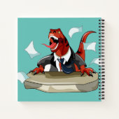 ティラノサウルスレックスボスは机に座っている。 ノートブック (裏面)