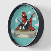 ティラノサウルスレックスボスは机に座っている。 壁時計 (傾斜)