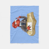 ティラノサウルスレックスボスは机に座っている。2 フリースブランケット (正面)