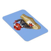 ティラノサウルスレックスボスは机に座っている。2 マグネット (右側)