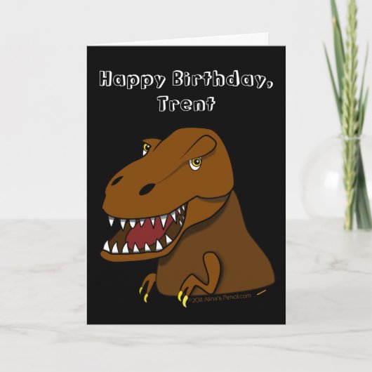 ティラノサウルスレックス子供の誕生日名前をカスタムする カード (正面)