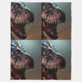 ティラノサウルスレックス怖い顔ルジェフリースブランケット フリースブランケット (正面)