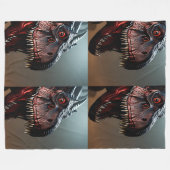 ティラノサウルスレックス怖い顔ルジェフリースブランケット フリースブランケット (正面(横))