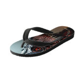 ティラノサウルスレックス怖い顔、ビーチサンダル キッズビーチサンダル (アングル)