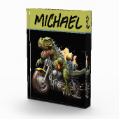 ティラノサウルスレックス恐竜がバイクに乗る フォトブロック (右)