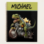 ティラノサウルスレックス恐竜がバイクに乗る プランナー手帳 (正面)